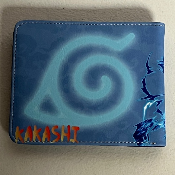 Naruto Kakashi Hatake Faux Leather Wallet Blue Anime New - Picture 2 of 8